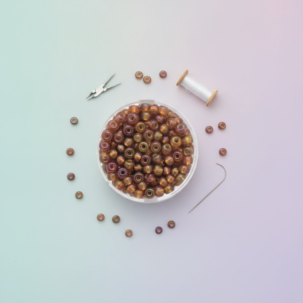 Rocailles 4,5mm 17g topas AB - Kidis Art