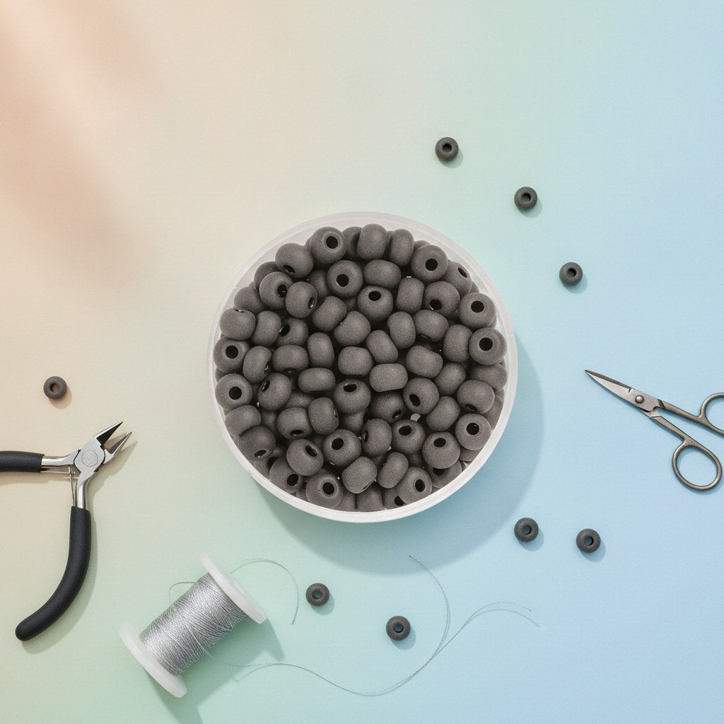 Rocailles 4,5mm opak schwarz - Kidis Art