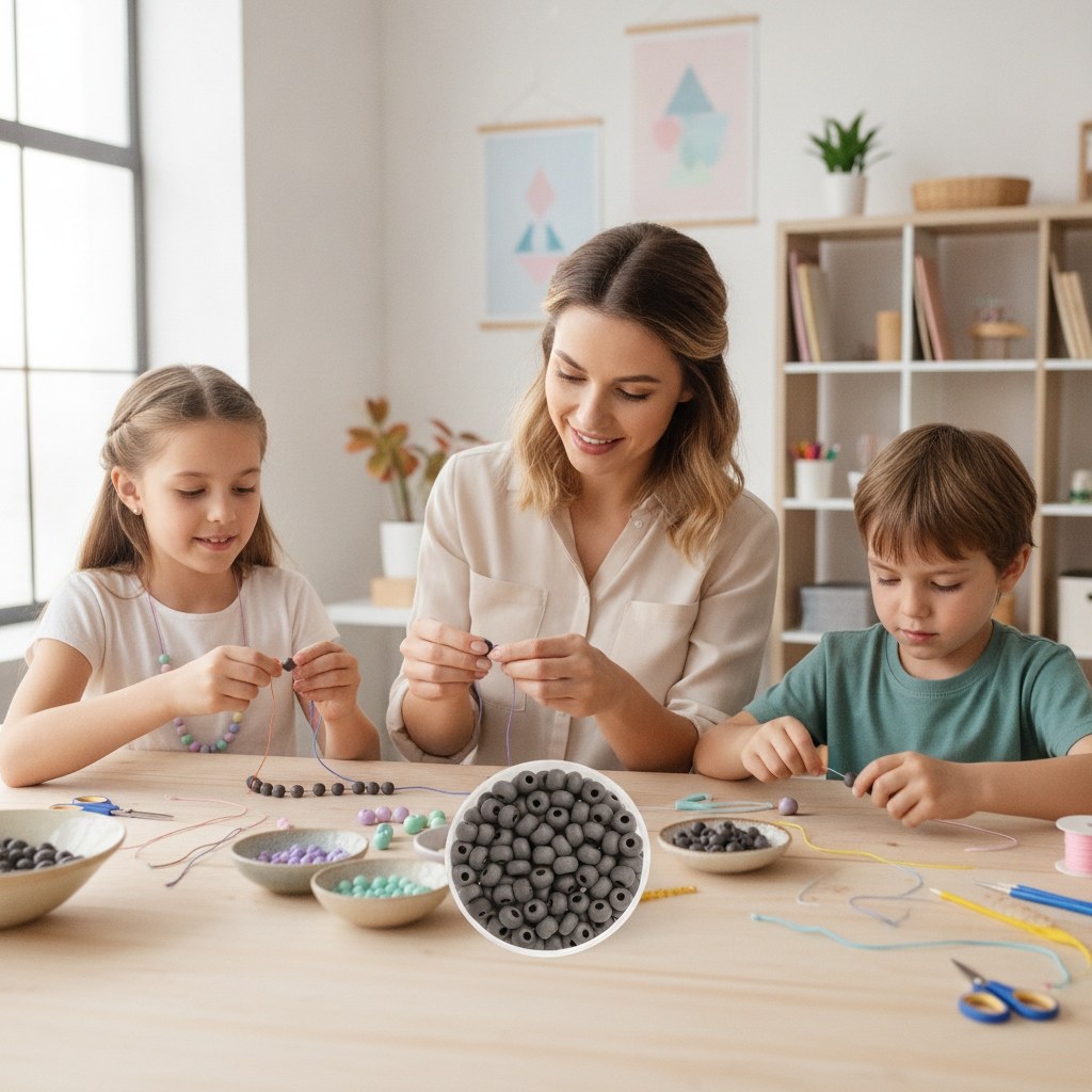 Rocailles 4,5mm opak schwarz - Kidis Art