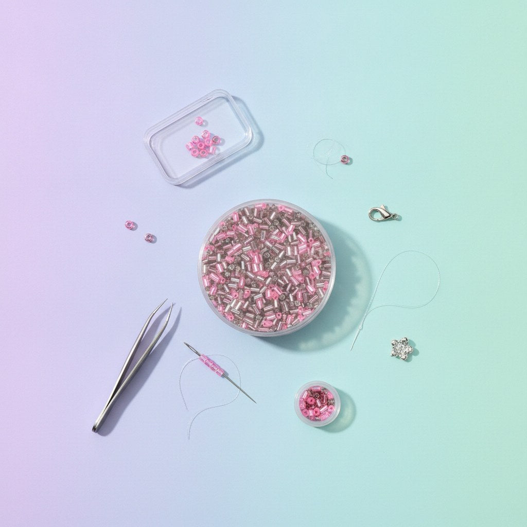 Rocailles Mix 2,0mm Stifte rosaviolett 17g - Kidis Art