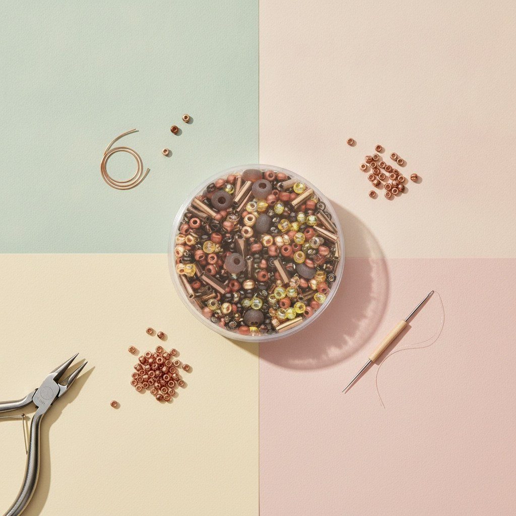 Rocailles Mix dunkelbraun - Kidis Art
