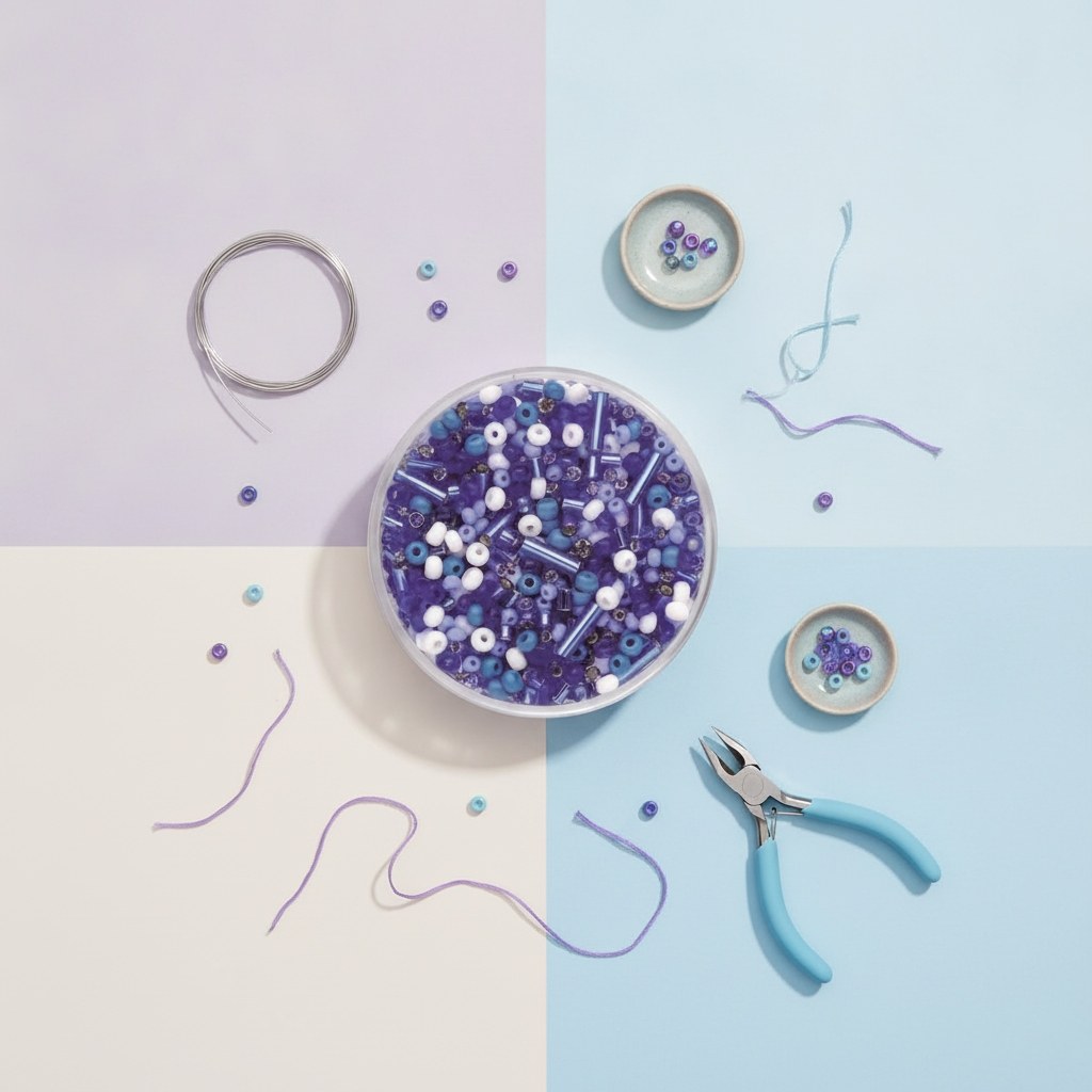 Rocailles Mix mittelblau - Kidis Art