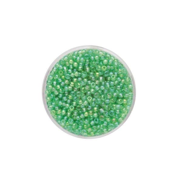Rocailles Rainbow grün 2,6mm 17gr - Kidis Art