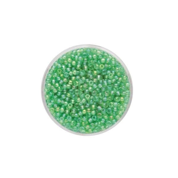 Rocailles Rainbow grün 2,6mm 17gr - Kidis Art