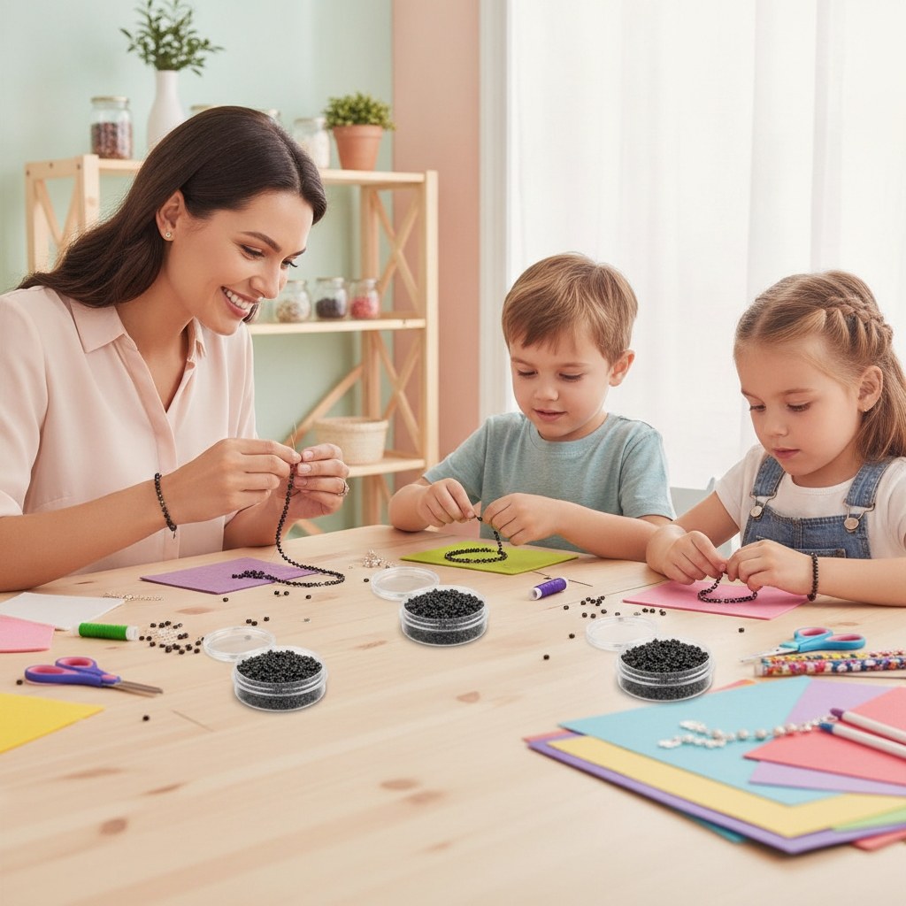Rocailles satt schwarz - Kidis Art
