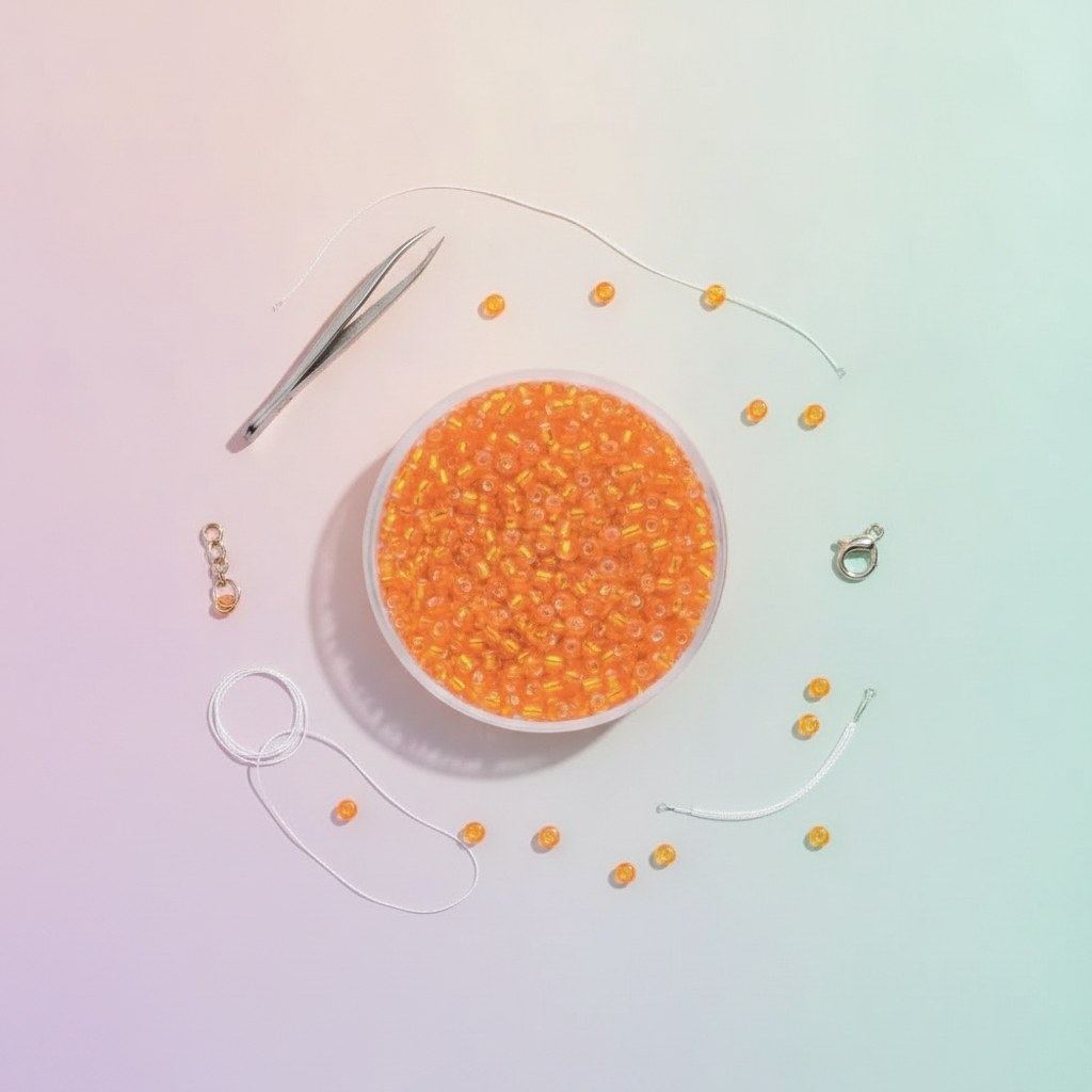 Rocailles Silbereinzug orange - Kidis Art