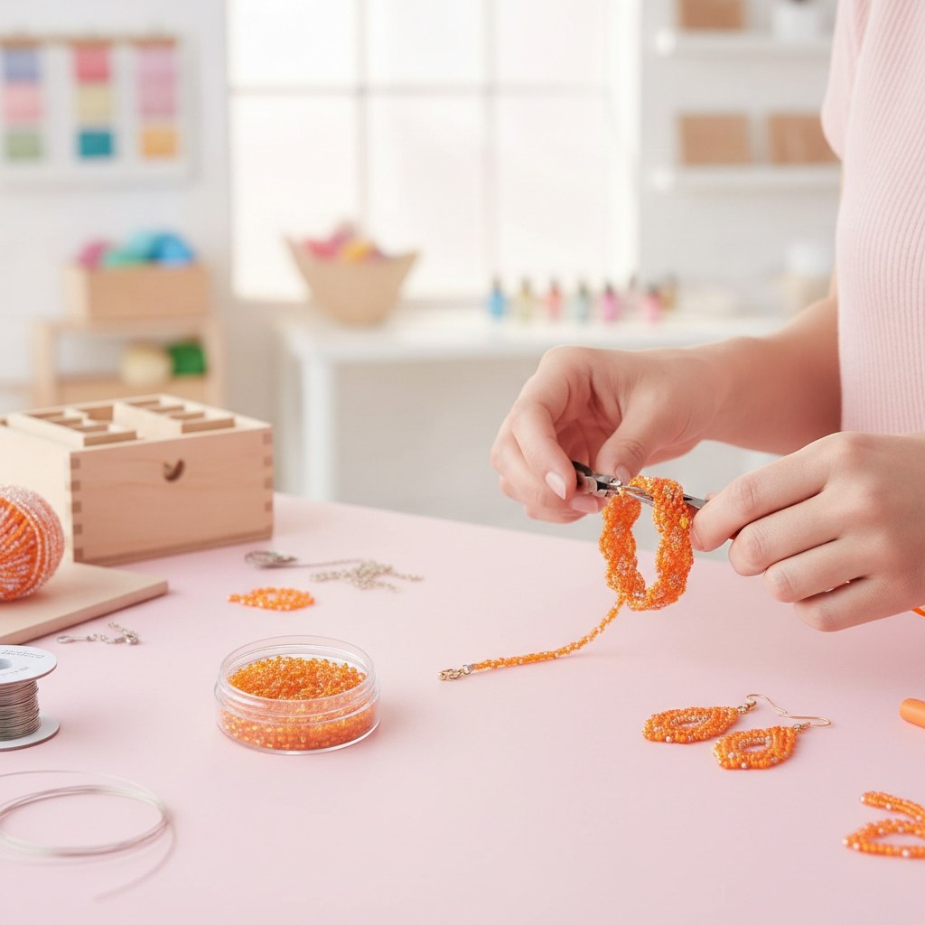 Rocailles Silbereinzug orange - Kidis Art