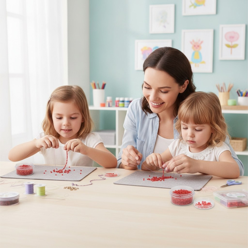 Rocailles Silbereinzug rot - Kidis Art