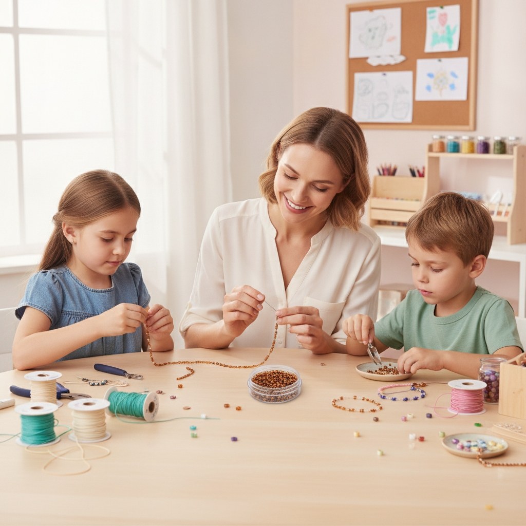 Rocailles Silbereinzug topas - Kidis Art