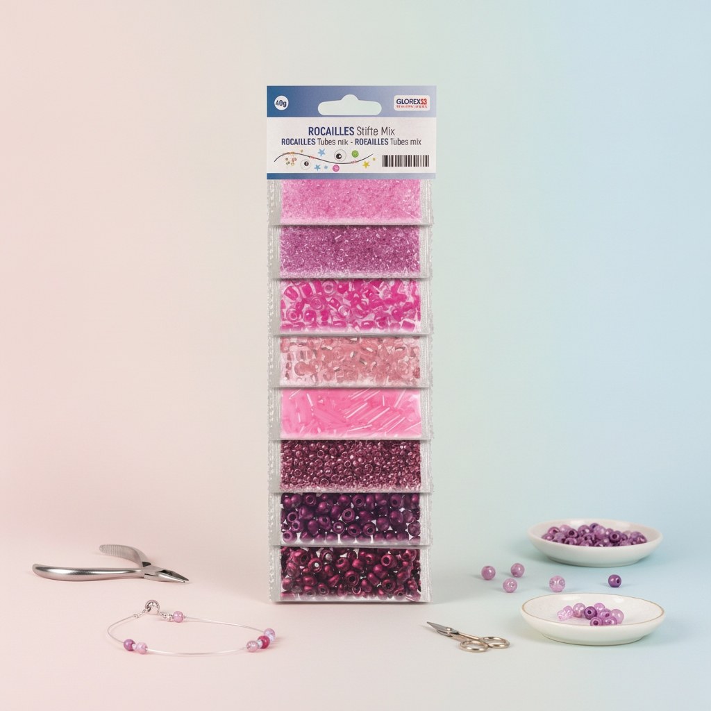 Rocailles/Stifte Mix, Rosatöne - Kidis Art