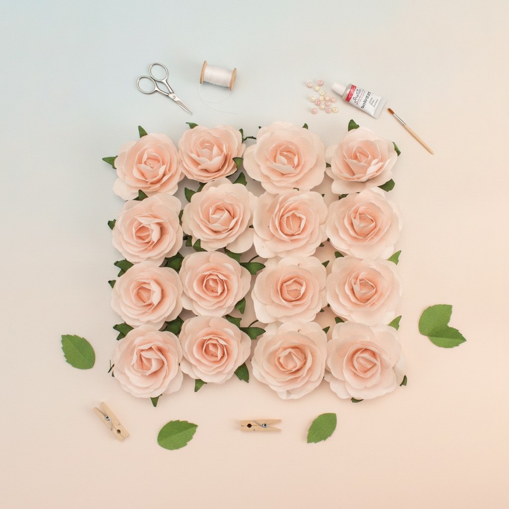 Röschen rosa mit Draht - Kidis Art