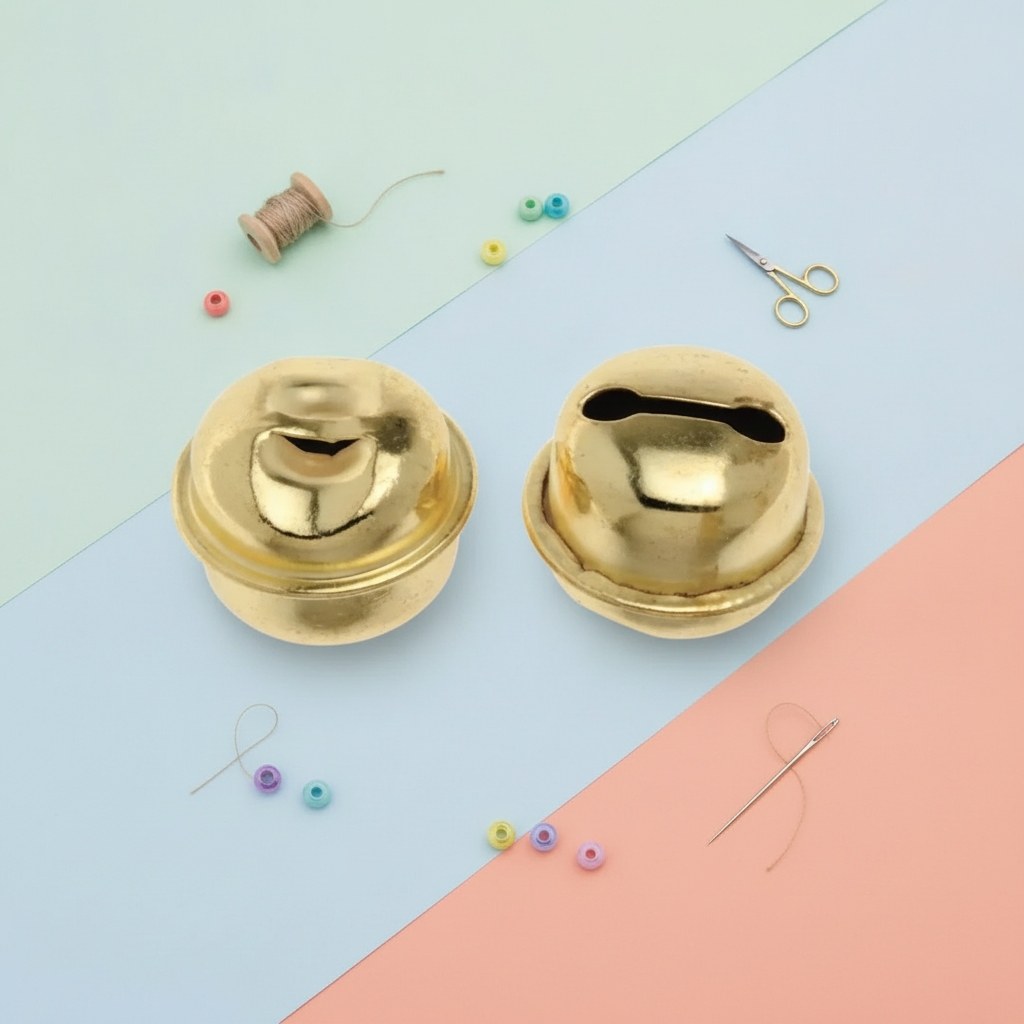 Goldene Rollenglöckchen 12mm Metall Detail Öffnung