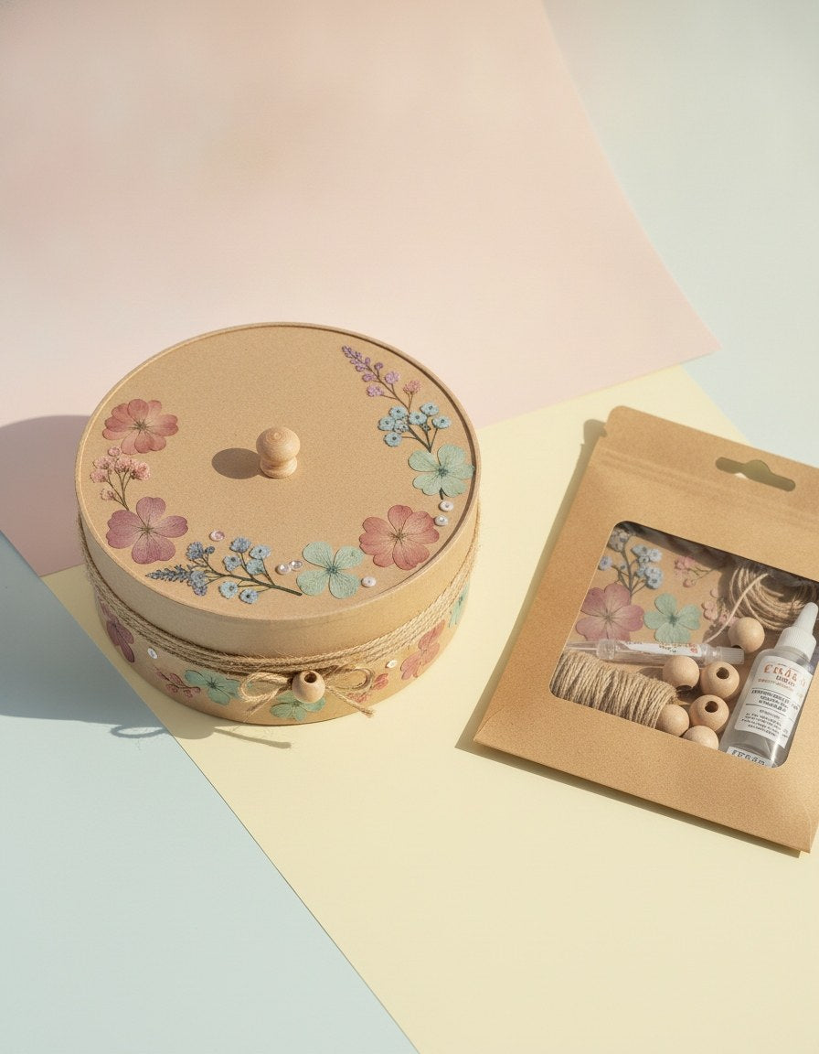 Rundbox aus Pappe, mit Deckel 20x6,5cm - Kidis Art