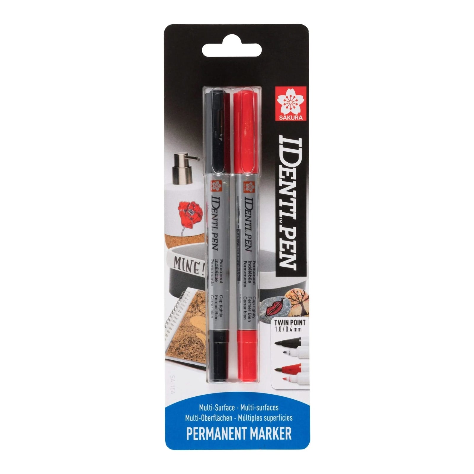 Sakura IDenti Pen Blisterpackung Schwarz Rot 2 Stück - Kidis Art
