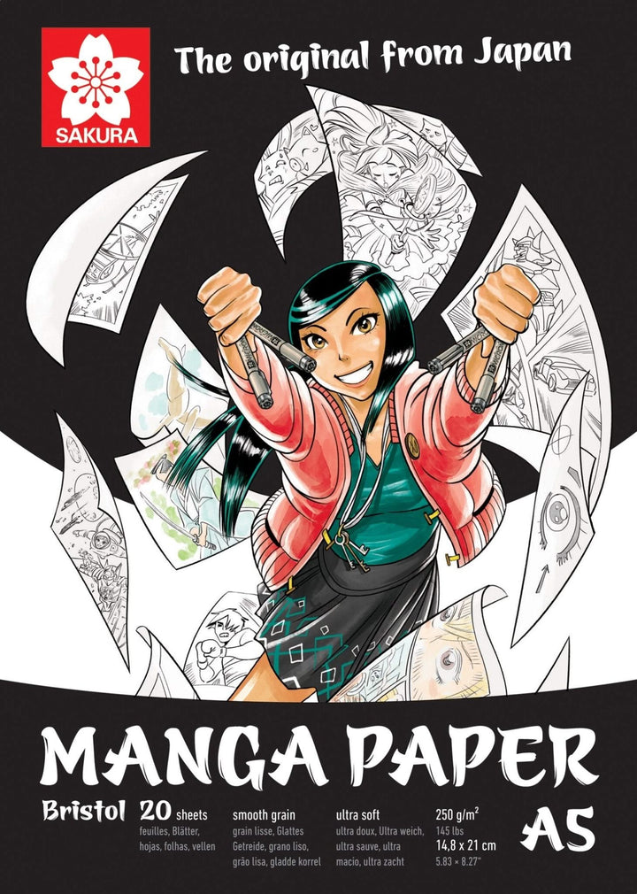 Sakura Manga-Papier, A5, 250 g, 20 Blatt - Kidis Art