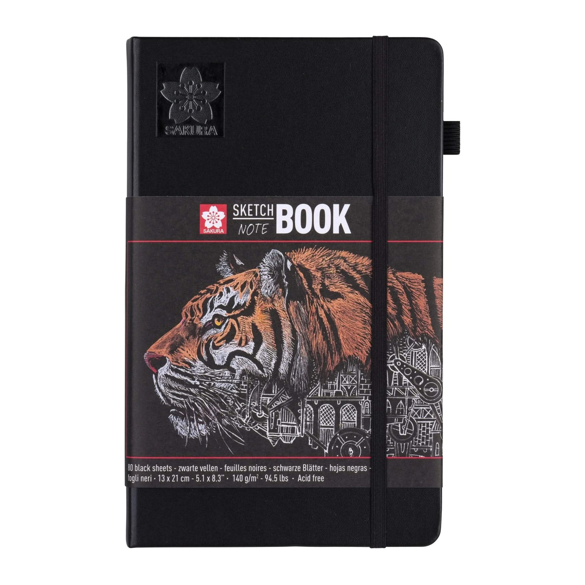 Sakura Skizzen/Notizbuch 13 x 21 cm 80 Blatt in Schwarz 140g - Kidis Art