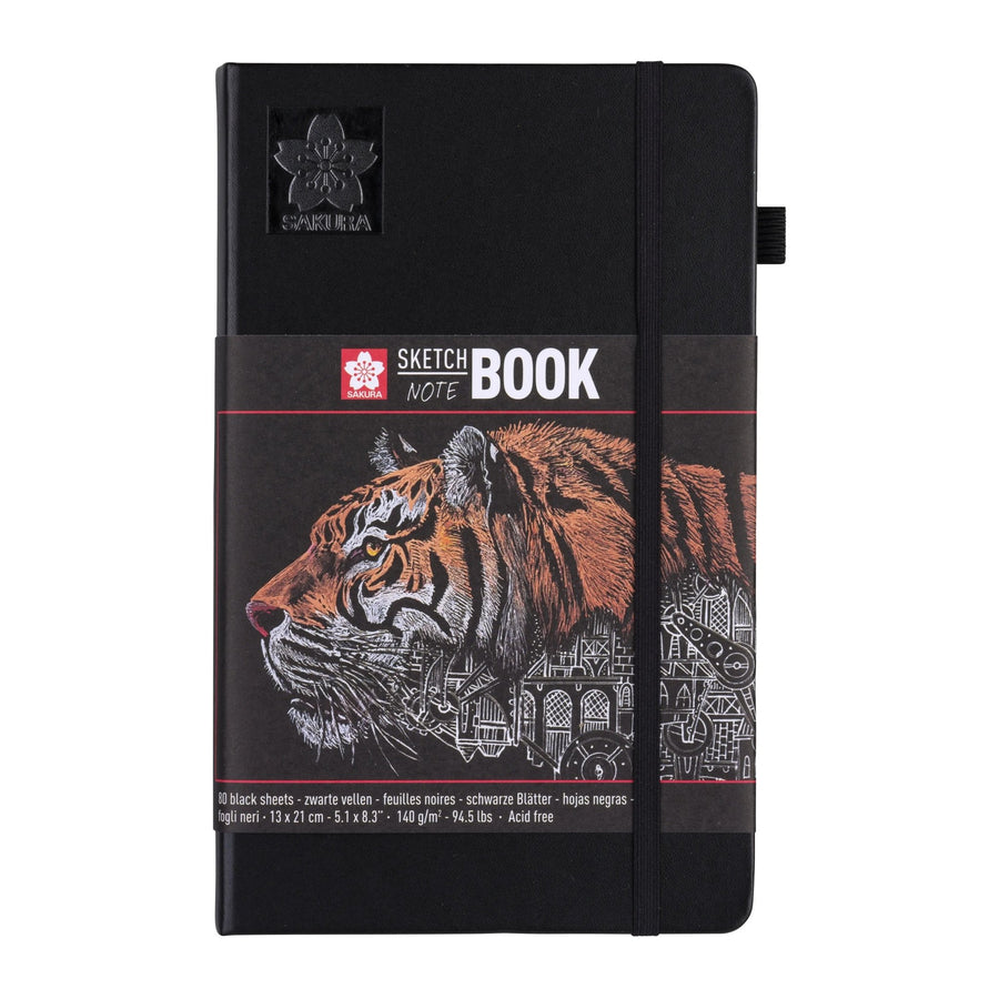 Sakura Skizzen/Notizbuch 13 x 21 cm 80 Blatt in Schwarz 140g - Kidis Art