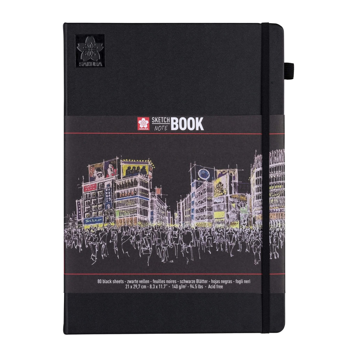 Sakura Skizzen/Notizbuch 21 x 29.7 cm 80 Blatt in Schwarz 140g - Kidis Art
