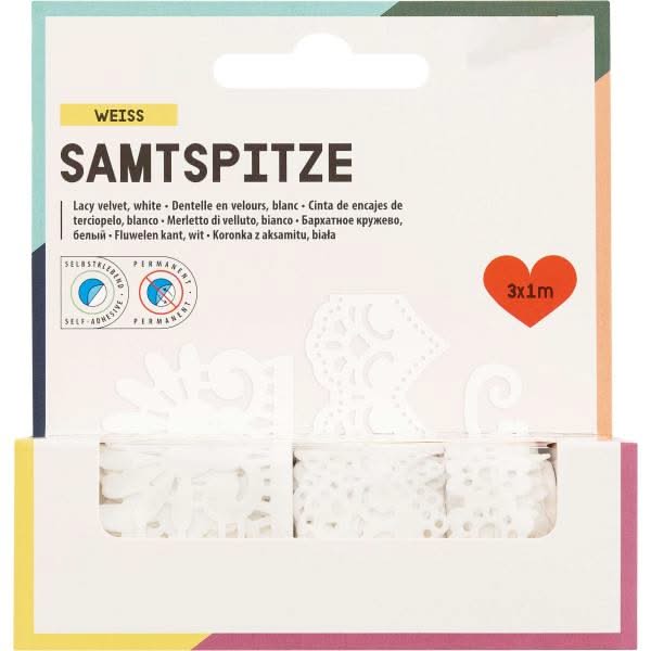 Samtbordüre "Spitze" 3 Rollen, sortiert, selbstkleb - Kidis Art