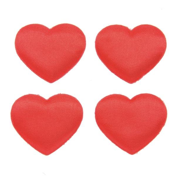 Samtherzen 8St 4cm rot - Kidis Art