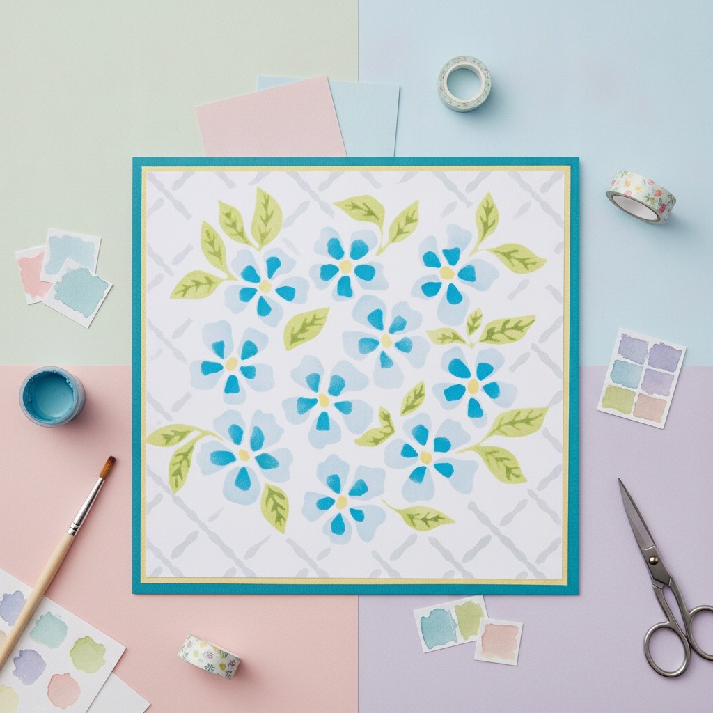 Schablonen 4Stk. - Aquarell Blumen & Gitter von Eileen Hull - Kidis Art