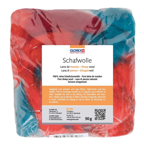 Schafwolle 100g Multicolor 100% natur - Kidis Art