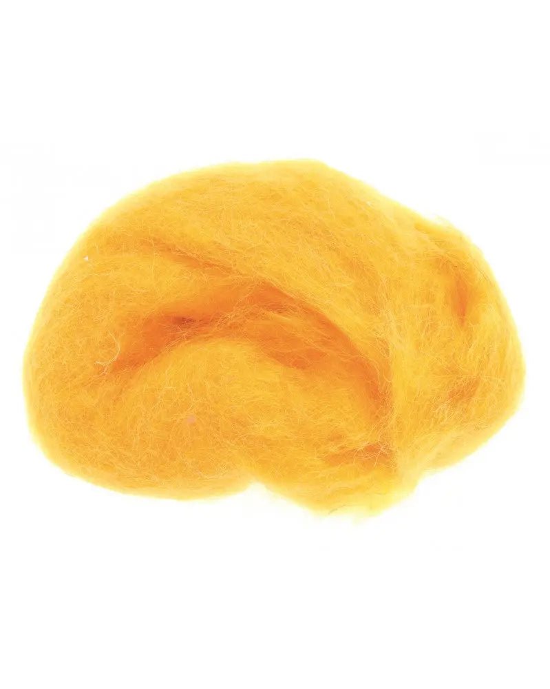 Schafwolle 30g goldgelb, 100% Wolle - Kidis Art