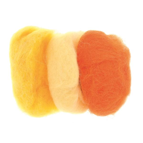 Schafwolle 3x10g gelb - mix 100% Wolle - Kidis Art
