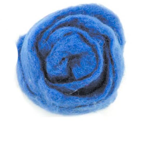 Schafwolle 50g dunkelblau 100% natur - Kidis Art
