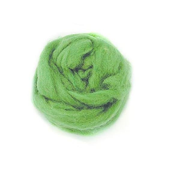 Schafwolle 50g dunkelgrün 100% natur - Kidis Art