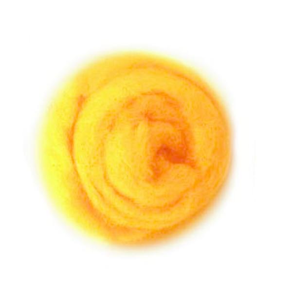 Schafwolle 50g gelb 100% natur - Kidis Art
