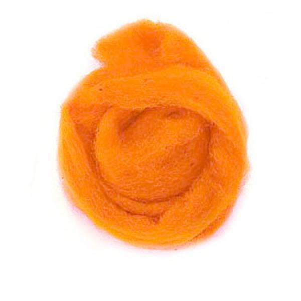Schafwolle 50g orange 100% natur - Kidis Art