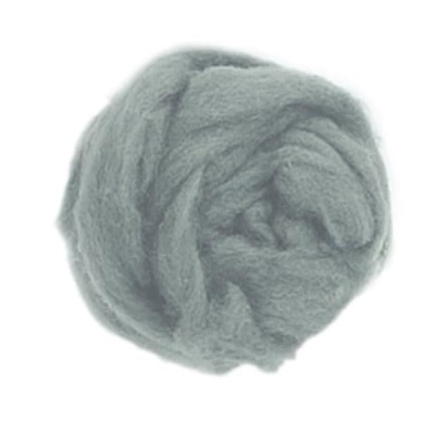 Schafwolle 50g silbergrau 100% natur - Kidis Art