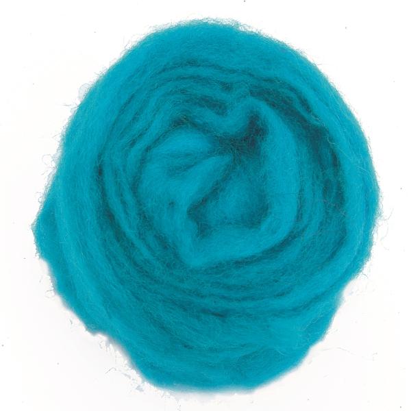 Schafwolle 50g türkis 100% natur - Kidis Art