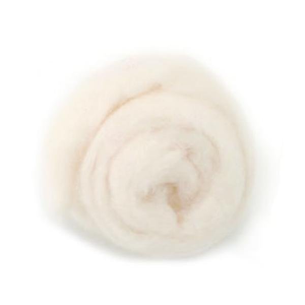 Schafwolle 50g weiß 100% natur - Kidis Art