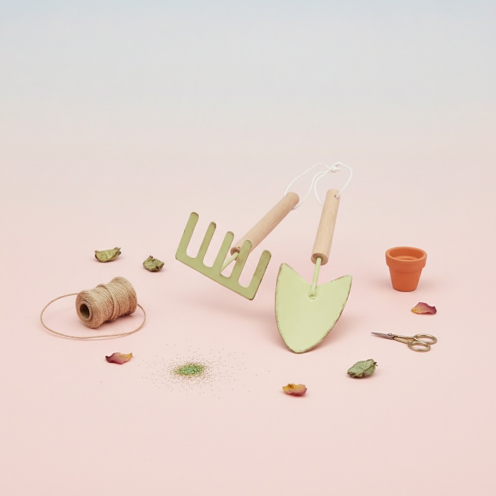 Schaufel+Harke Set, grün 5x18,5cm + 6x13cm - Kidis Art