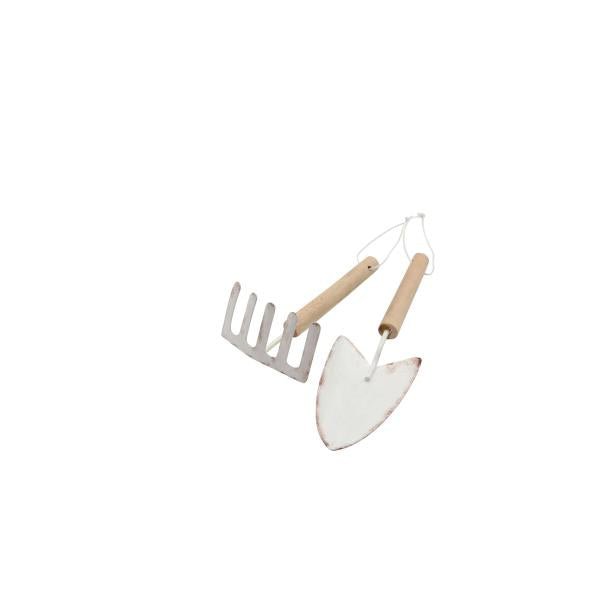 Schaufel+Harke Set, weiss 5x18,5cm + 6x13cm - Kidis Art