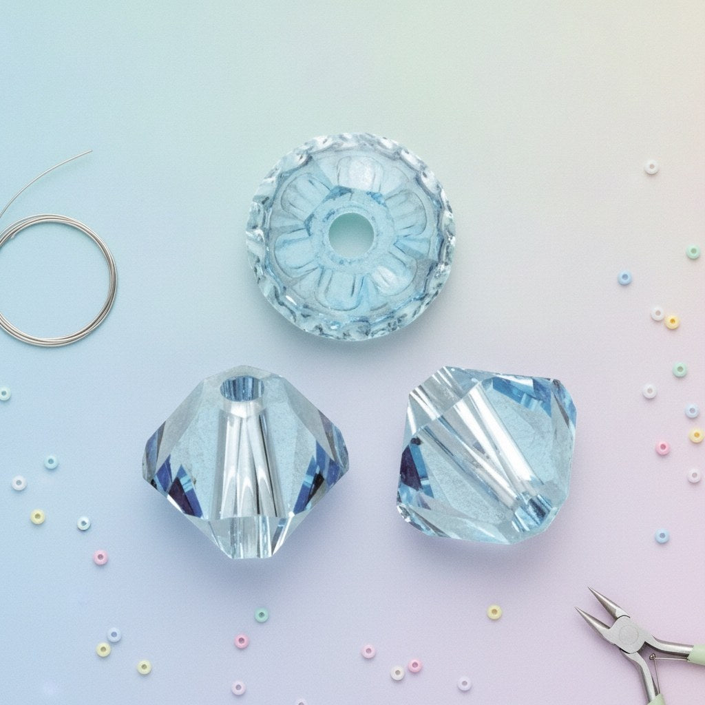 Schliffspitzperle Swarovski 4mm aqua 25 Stück - Kidis Art