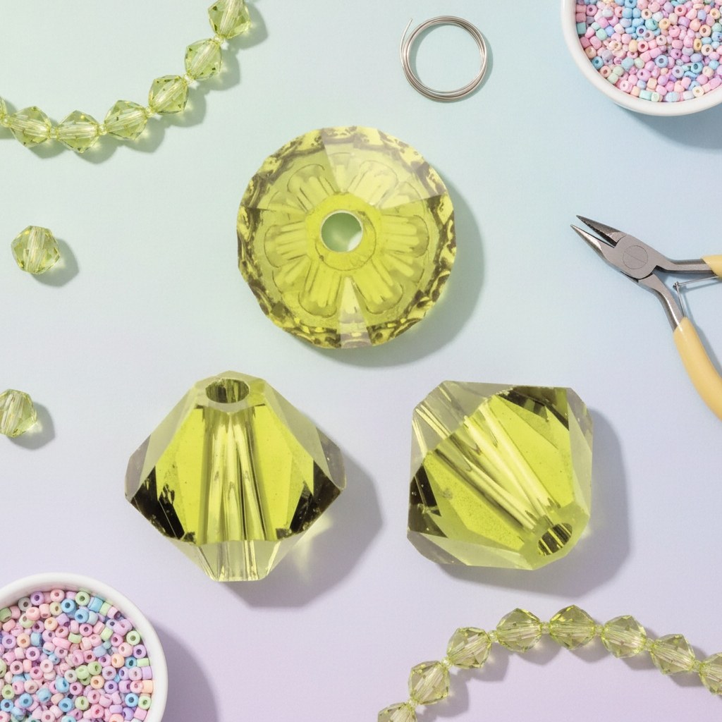 Schliffspitzperle Swarovski 4mm Olivine, 25 Stück - Kidis Art