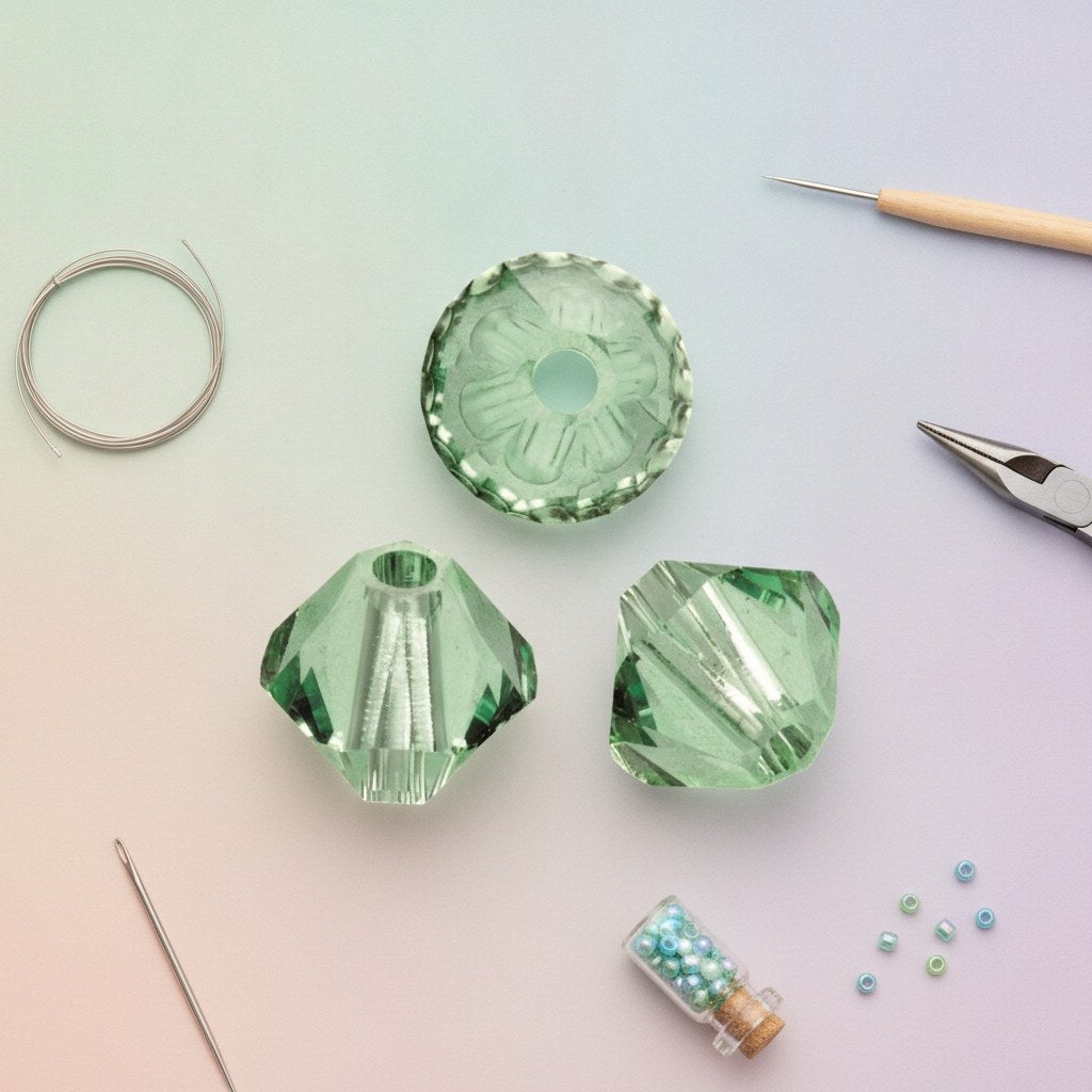 Schliffspitzperle Swarovski 4mm peridot 25 Stück - Kidis Art