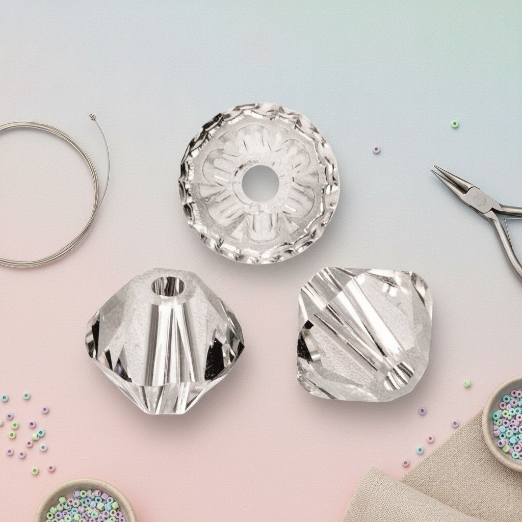 Schliffspitzperle Swarovski 6mm cry Stückal 12 Stück - Kidis Art