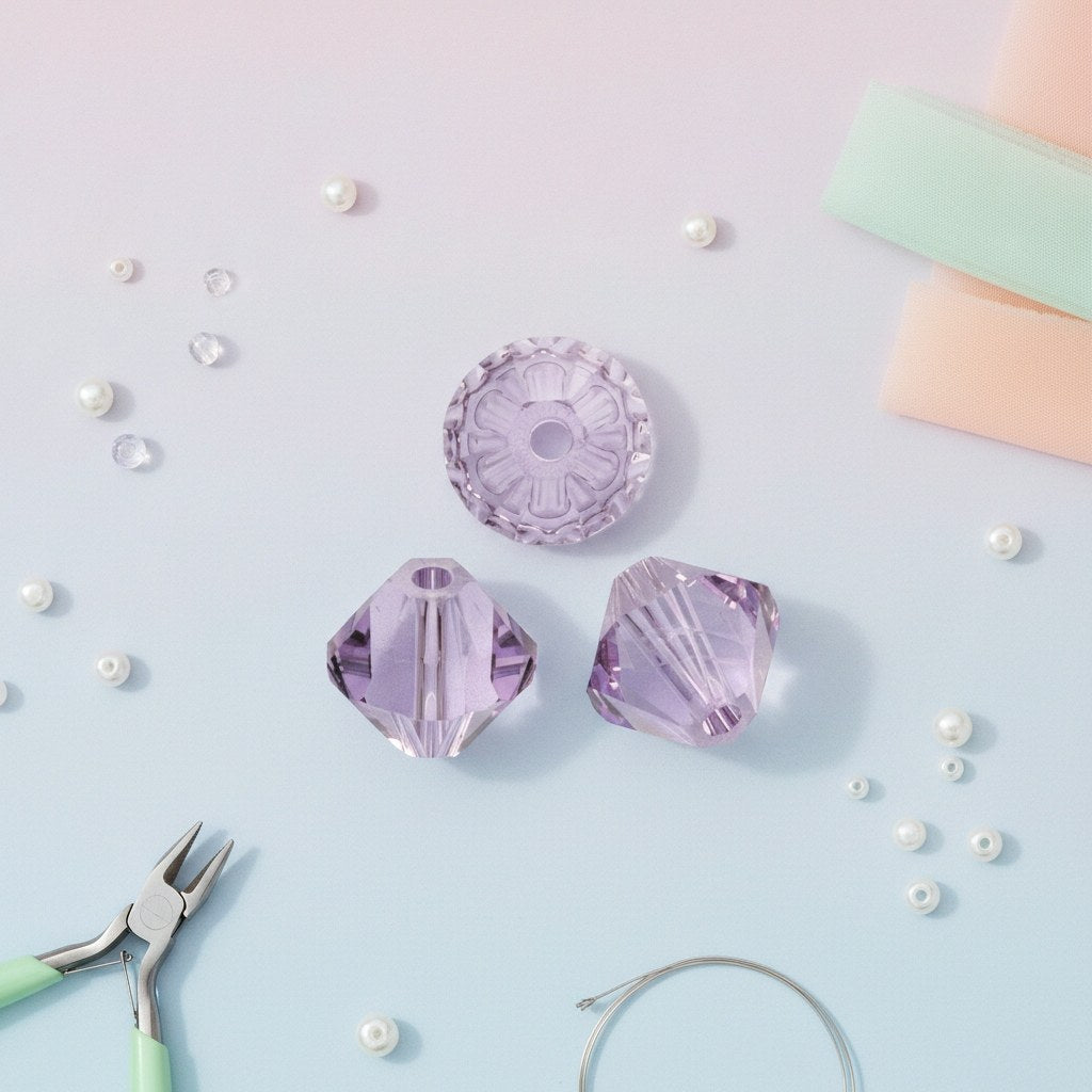Schliffspitzperle Swarovski 6mm violet 12 Stück - Kidis Art
