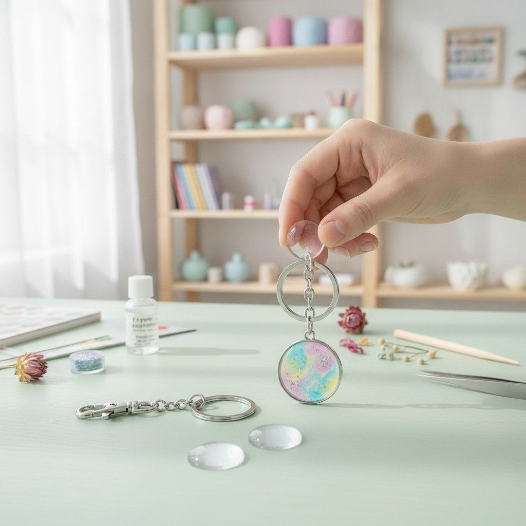 Schlüsselanhänger doppelseitig rund silberfarben Ø32mm - Kidis Art