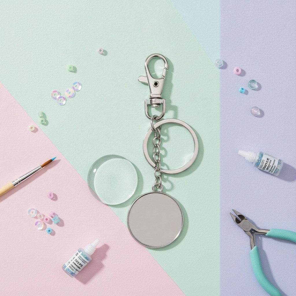 Schlüsselanhänger rund silberfarben Ø32mm - Kidis Art