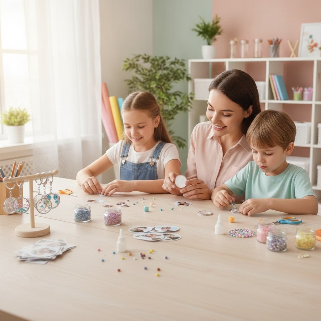Schlüsselanhänger rund silberfarben Ø32mm - Kidis Art