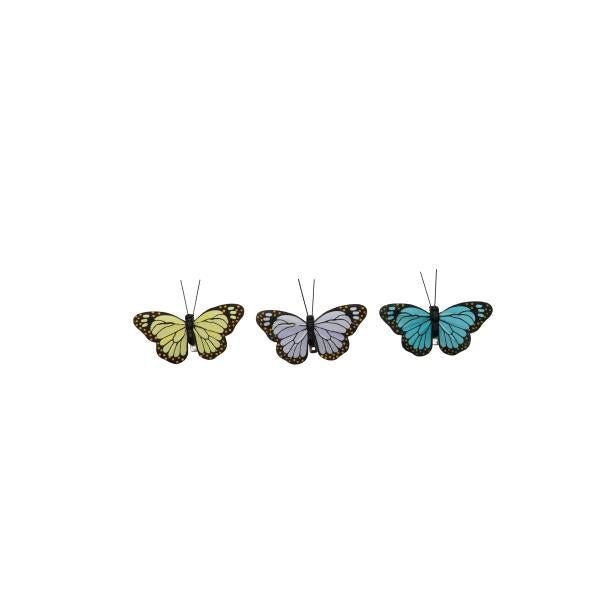Schmetterling Set 3St. 7x5cm, gelb/lavendel/türkis - Kidis Art