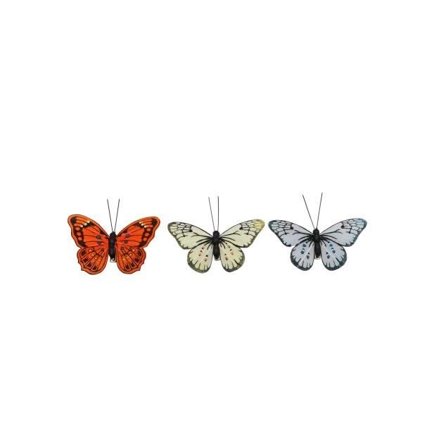 Schmetterling Set 3St. 9x7cm, orange/gelb/blau - Kidis Art