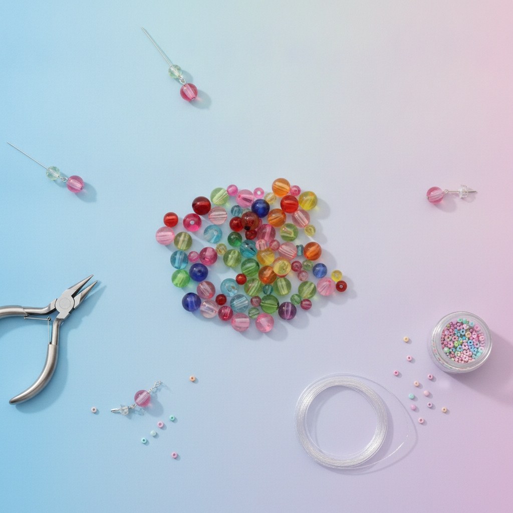Schmuck-Perlen 6-10mm 25g Transparent - Kidis Art