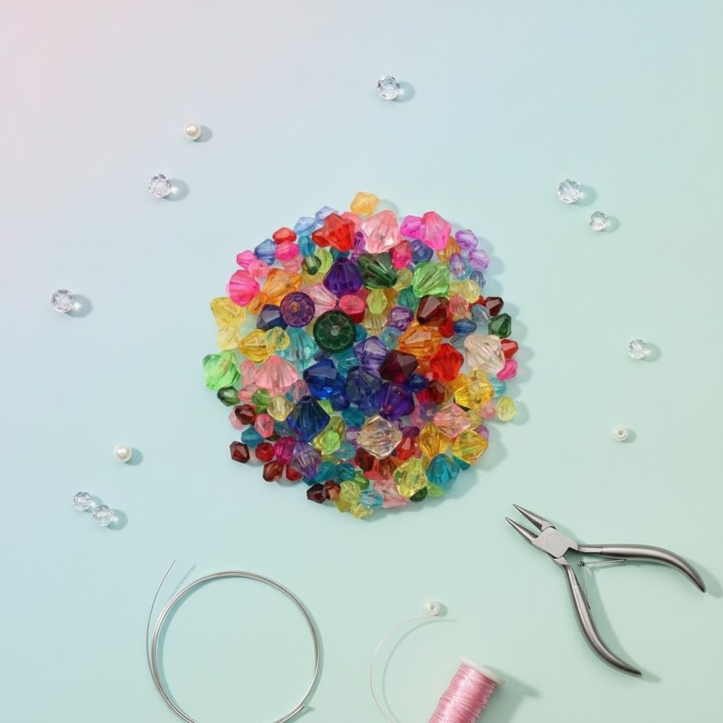 Schmuck-Perlen 6-12mm 25g Transparent - Kidis Art