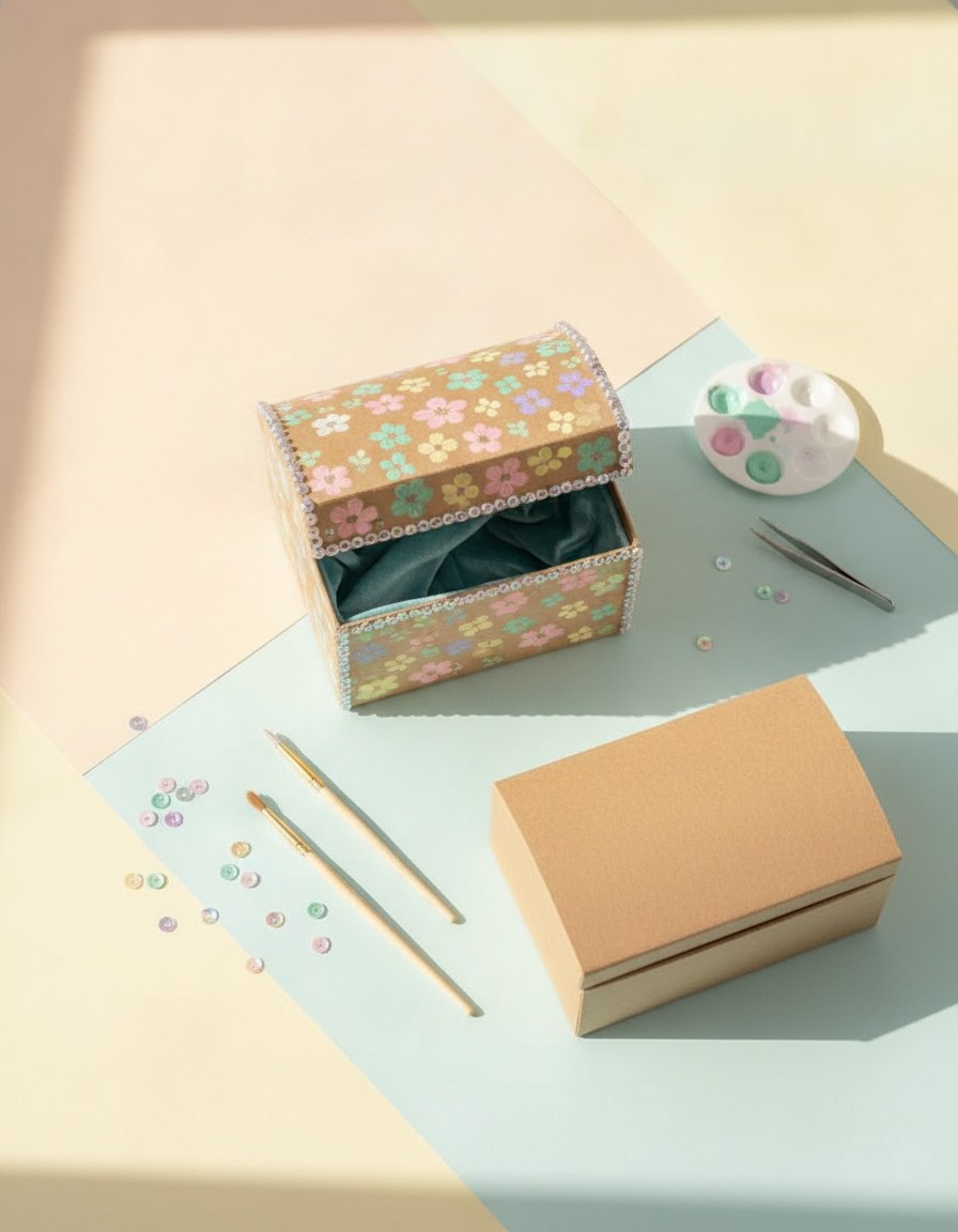 Schmuckbox Pappe 11,5x9x9,5cm - Kidis Art
